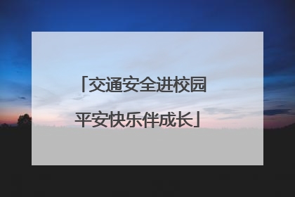 交通安全进校园 平安快乐伴成长
