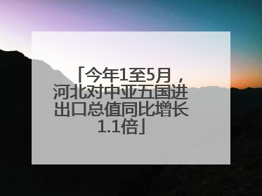 今年1至5月，河北对中亚五国进出口总值同比增长1.1倍