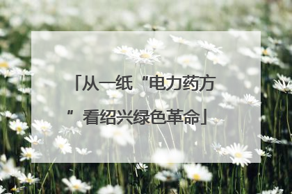 从一纸“电力药方”看绍兴绿色革命