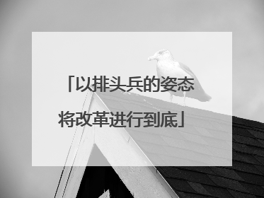 以排头兵的姿态将改革进行到底