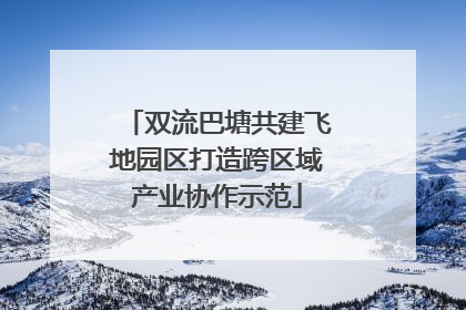 双流巴塘共建飞地园区打造跨区域产业协作示范