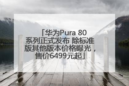 华为Pura 80系列正式发布 除标准版其他版本价格曝光，售价6499元起