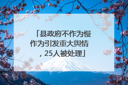 县政府不作为慢作为引发重大舆情，25人被处理