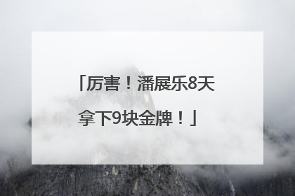 厉害！潘展乐8天拿下9块金牌！