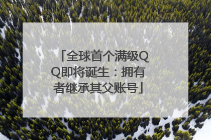 全球首个满级QQ即将诞生：拥有者继承其父账号