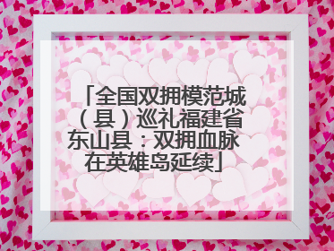 全国双拥模范城（县）巡礼福建省东山县：双拥血脉在英雄岛延续