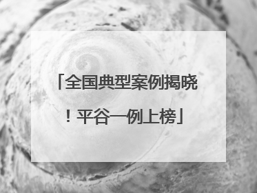 全国典型案例揭晓！平谷一例上榜
