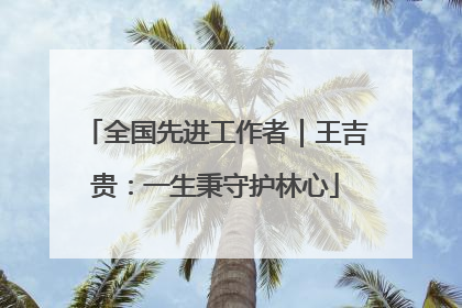 全国先进工作者｜王吉贵：一生秉守护林心