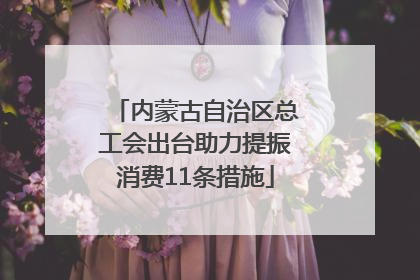 内蒙古自治区总工会出台助力提振消费11条措施