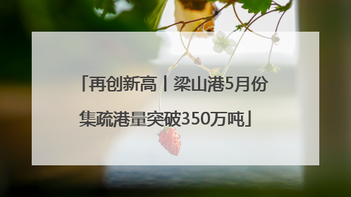 再创新高丨梁山港5月份集疏港量突破350万吨