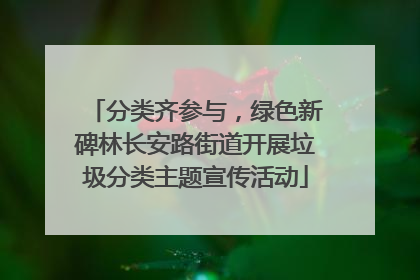 分类齐参与，绿色新碑林长安路街道开展垃圾分类主题宣传活动
