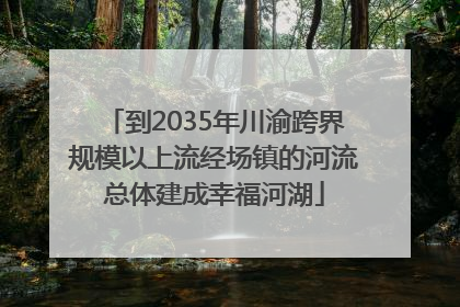 到2035年川渝跨界规模以上流经场镇的河流总体建成幸福河湖