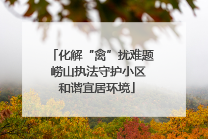 化解“禽”扰难题 崂山执法守护小区和谐宜居环境