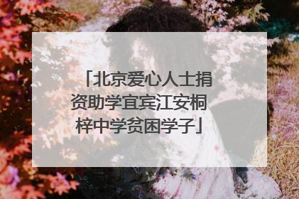 北京爱心人士捐资助学宜宾江安桐梓中学贫困学子
