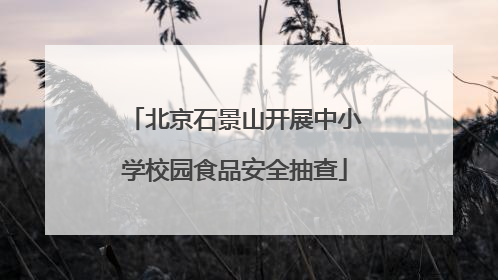 北京石景山开展中小学校园食品安全抽查