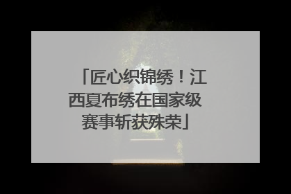 匠心织锦绣！江西夏布绣在国家级赛事斩获殊荣