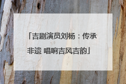 吉剧演员刘杨：传承非遗 唱响吉风吉韵