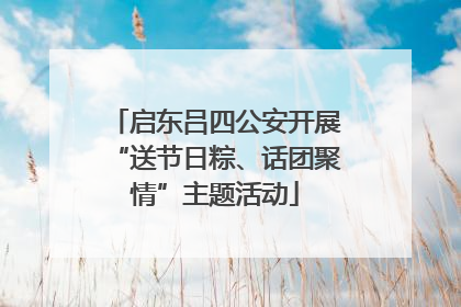启东吕四公安开展“送节日粽、话团聚情”主题活动