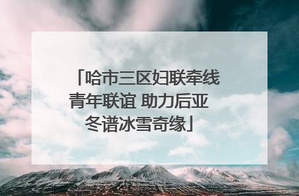 哈市三区妇联牵线青年联谊 助力后亚冬谱冰雪奇缘