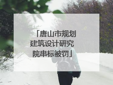 唐山市规划建筑设计研究院串标被罚