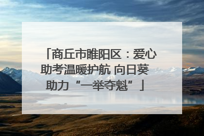 商丘市睢阳区：爱心助考温暖护航 向日葵助力“一举夺魁”