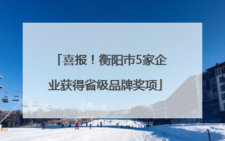 喜报！衡阳市5家企业获得省级品牌奖项