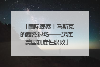 国际观察丨马斯克的黯然退场——起底美国制度性腐败