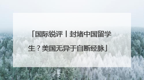 国际锐评丨封堵中国留学生？美国无异于自断经脉