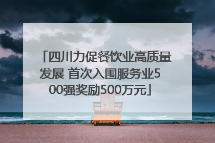 四川力促餐饮业高质量发展 首次入围服务业500强奖励500万元