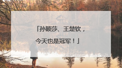 孙颖莎、王楚钦，今天也是冠军！