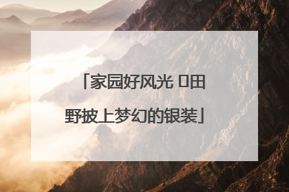 家园好风光 ⎮田野披上梦幻的银装