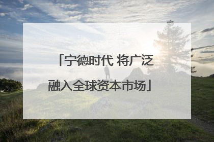 宁德时代 将广泛融入全球资本市场