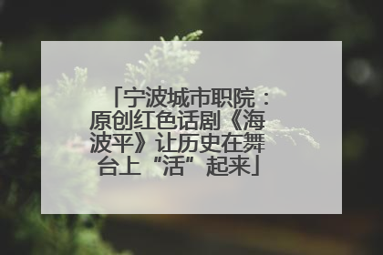 宁波城市职院：原创红色话剧《海波平》让历史在舞台上“活”起来