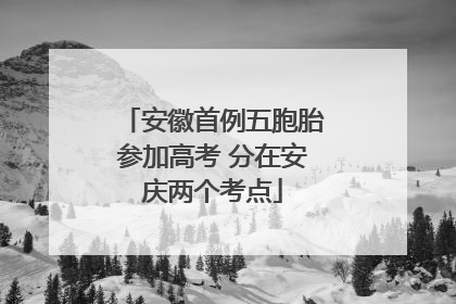 安徽首例五胞胎参加高考 分在安庆两个考点