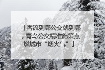 客流到哪公交就到哪，青岛公交精准施策点燃城市“烟火气”