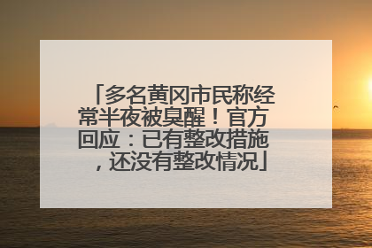 多名黄冈市民称经常半夜被臭醒！官方回应：已有整改措施，还没有整改情况
