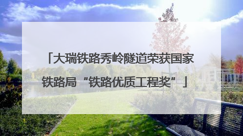 大瑞铁路秀岭隧道荣获国家铁路局“铁路优质工程奖”
