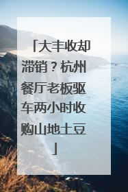 大丰收却滞销？杭州餐厅老板驱车两小时收购山地土豆