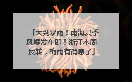 大到暴雨！南海夏季风爆发在即！浙江本周反转，梅雨有消息了