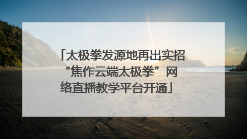 太极拳发源地再出实招 “焦作云端太极拳”网络直播教学平台开通