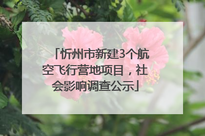 忻州市新建3个航空飞行营地项目，社会影响调查公示