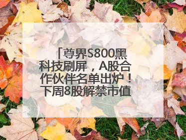 尊界S800黑科技刷屏，A股合作伙伴名单出炉！下周8股解禁市值超10亿元