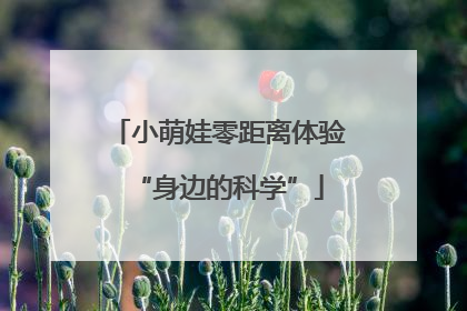 小萌娃零距离体验“身边的科学”