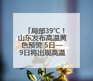 局部39℃！山东发布高温黄色预警 5日—9日将出现高温天气