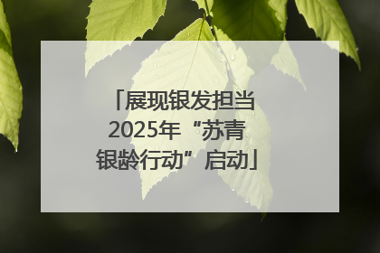展现银发担当 2025年“苏青银龄行动”启动