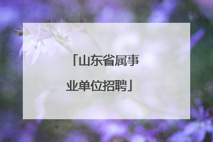 山东省属事业单位招聘
