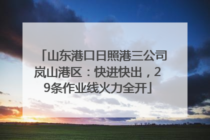 山东港口日照港三公司岚山港区：快进快出，29条作业线火力全开