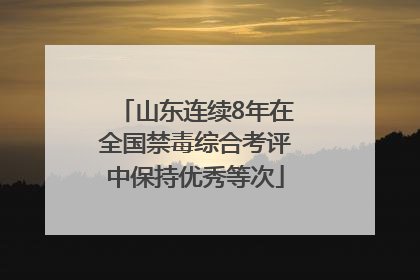 山东连续8年在全国禁毒综合考评中保持优秀等次
