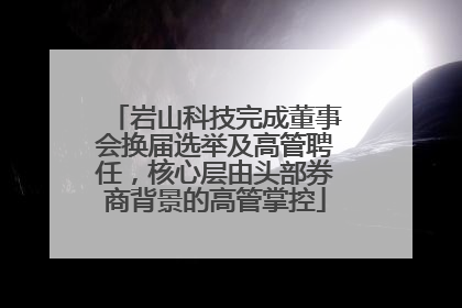 岩山科技完成董事会换届选举及高管聘任，核心层由头部券商背景的高管掌控