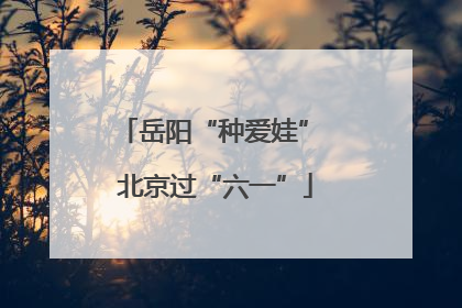 岳阳“种爱娃” 北京过“六一”